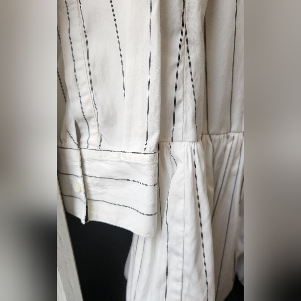Madewell Pinstripe Bubble Hem Mini Shirtdress - Picture 9 of 11